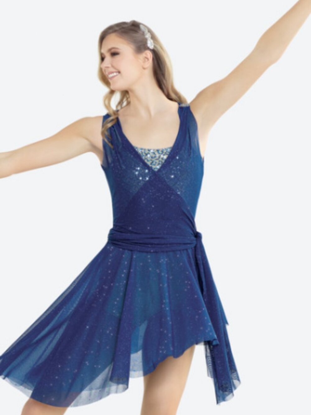 Revolution “All of the Stars” Chiffon and Mesh Navy Dance Dress - Child’s Medium